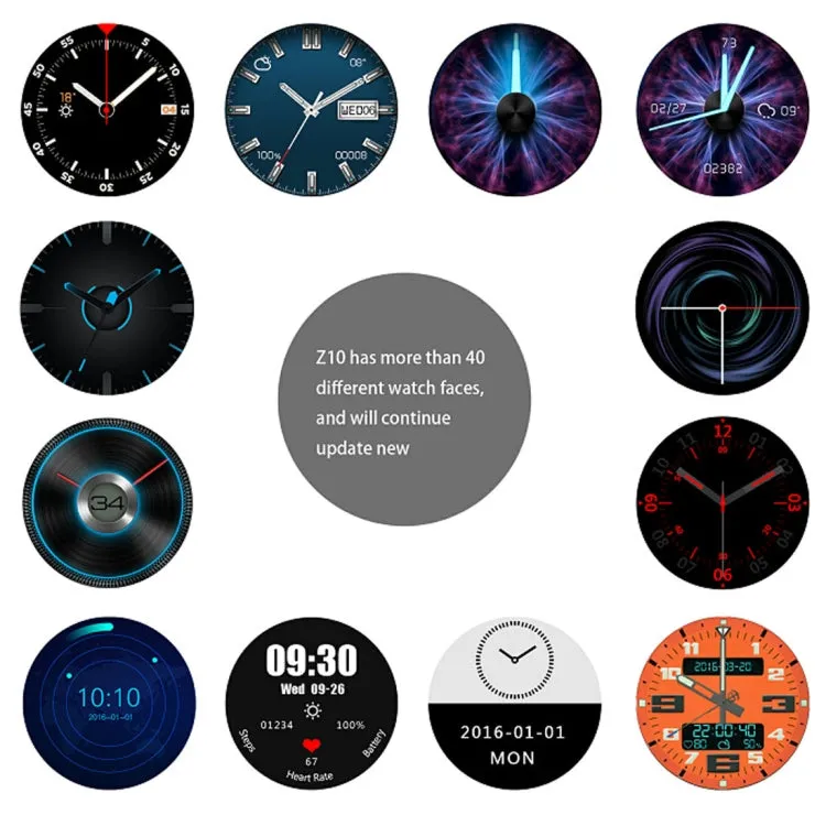 Z10 400*400 Pixel AMOLED 1.39 Inch Round Touch Screen Display Smart Watch, IP54 Waterproof, Support Pedometer / Heart Rate Monitor / GPS Navigation / Notification Remind / Call Reminder / Camera Remot ... rol / Calories Burned, Support Android 5.1(Silver)