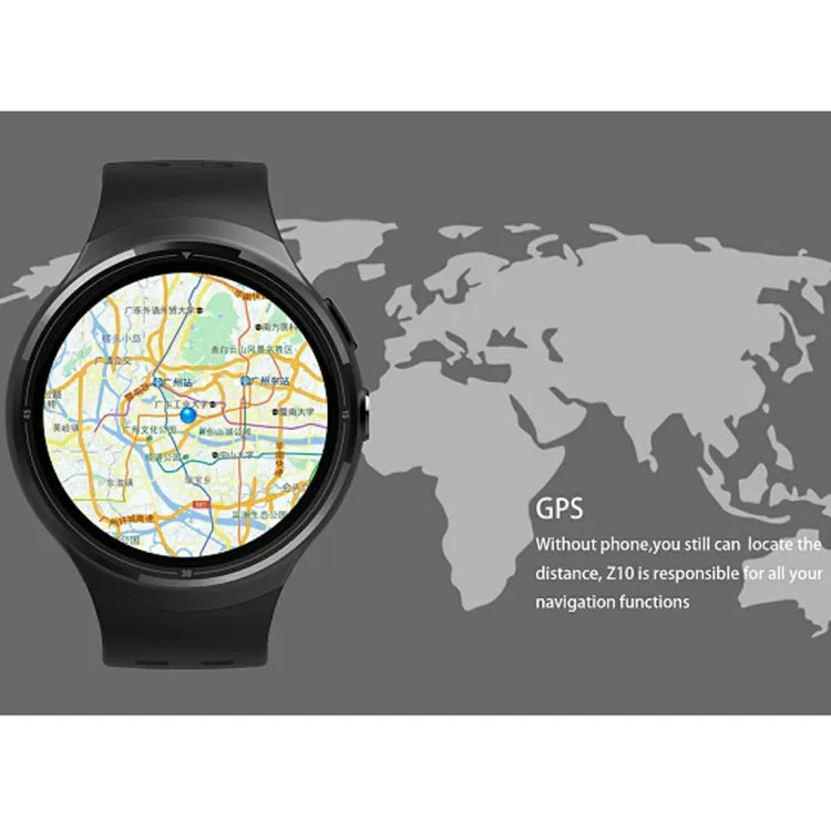 Z10 400*400 Pixel AMOLED 1.39 Inch Round Touch Screen Display Smart Watch, IP54 Waterproof, Support Pedometer / Heart Rate Monitor / GPS Navigation / Notification Remind / Call Reminder / Camera Remot ... rol / Calories Burned, Support Android 5.1(Silver)