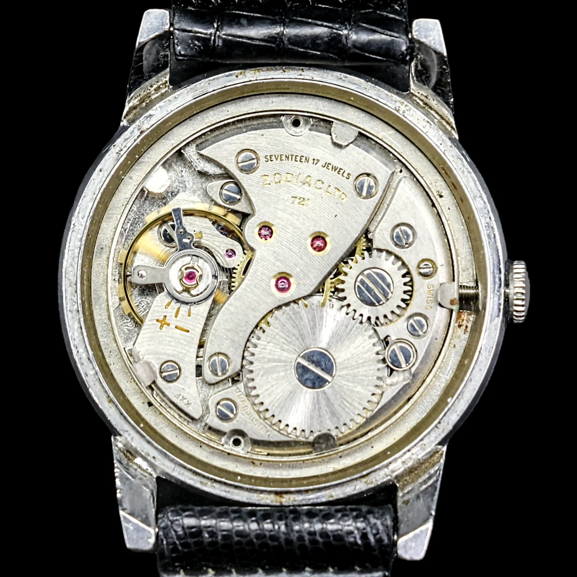 ZODIAC Hermetic Aerospace Jet Wristwatch Cal. 721 17 Jewels Swiss Watch