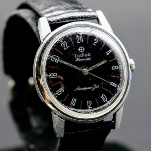 ZODIAC Hermetic Aerospace Jet Wristwatch Cal. 721 17 Jewels Swiss Watch